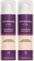 COVERGIRL Advanced Radiance Age-Defying Liquid Foundation Makeup | Anti-Aging, Age-Defying Formula, Buildable Coverage (Packaging May Vary) | 110 Classic Ivory | 1 fl oz (Pack of 1)