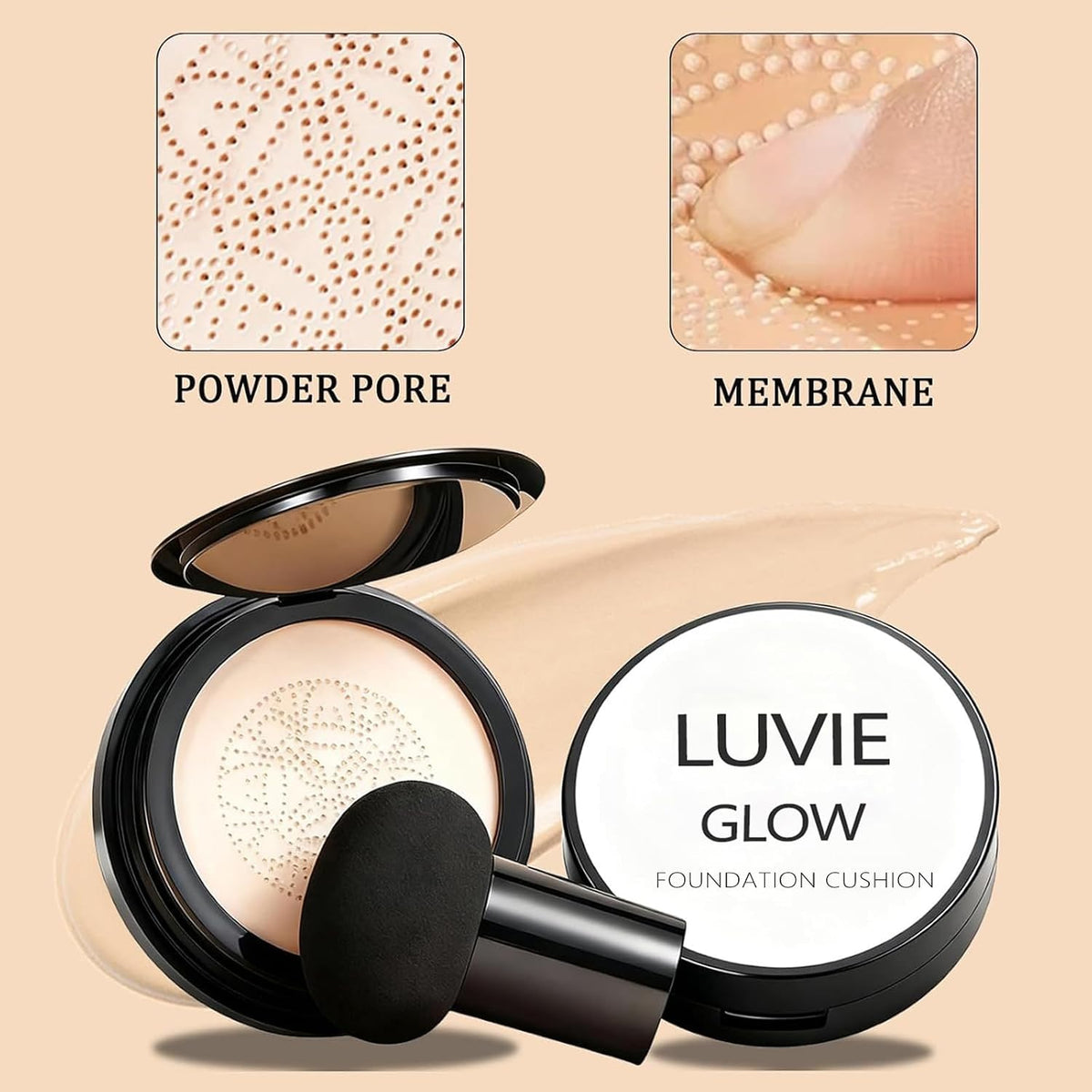 Foundation for Older Women | Warm - Perfect for Light/Medium Complexions | 2026 New Mushroom Head Air Cushion CC Cream Long-Lasting Full Coverage BB Cream | Moisturizing Even Skin for Mature Skin