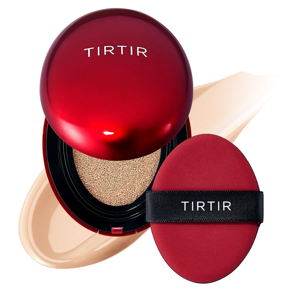 TIRTIR Mask Fit Red Cushion Foundation | Full coverage, Weightless, Skin fit, Satin Glow Finish, Korean Makeup BB Foundation, beauty, Tattoo cover up, Buildable (#23N Sand, 0.63 Fl Oz)