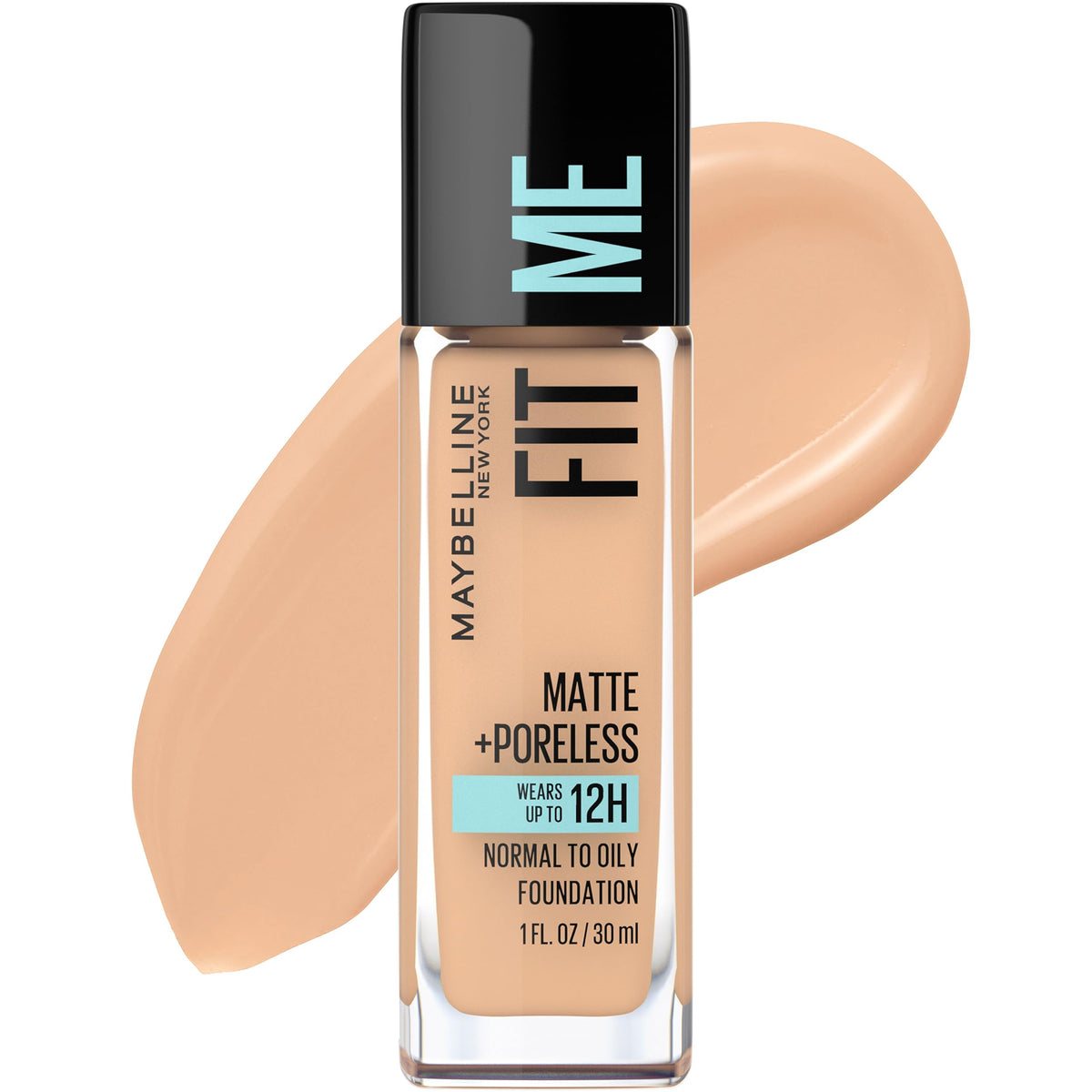 Maybelline Fit Me Matte + Poreless Liquid Oil-Free Foundation Makeup, Coconut, 1 Count (Packaging May Vary)