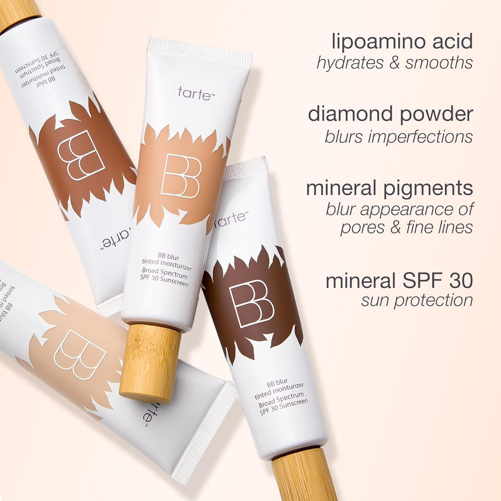 tarte BB blur tinted moisturizer Broad Spectrum SPF 30 – Medium Buildable Coverage with Natural Lightweight Matte Finish, Vegan & Cruelty Free