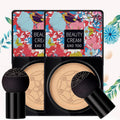 Mushroom Head Air Cushion CC Cream Foundation, Moisturizing BB Cream, Long Lasting Matte Concealer with 2PCS Mushroom Head Sponges