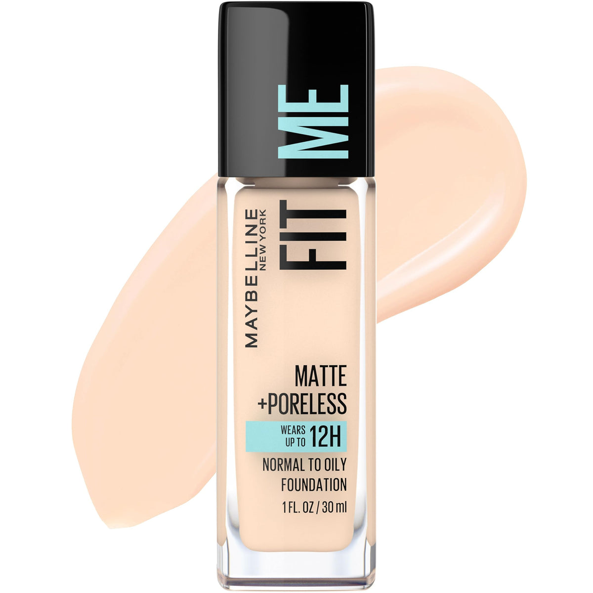 Maybelline Fit Me Matte + Poreless Liquid Oil-Free Foundation Makeup, Natural Ivory, 1 Count (Packaging May Vary)