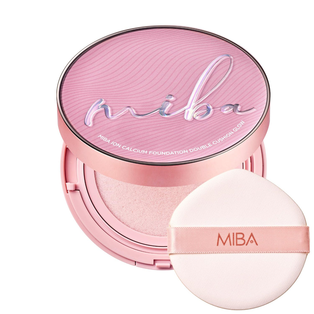 MIBA Ion Calcium Foundation Double Cushion Glow 25 g / 0.88 oz Big Cushion SEASON 3. Long Lasting Cover Effect. Moisture glow. Skin tightening relief. Smooth adhesion. (Lovely #23 Rosy Beige)