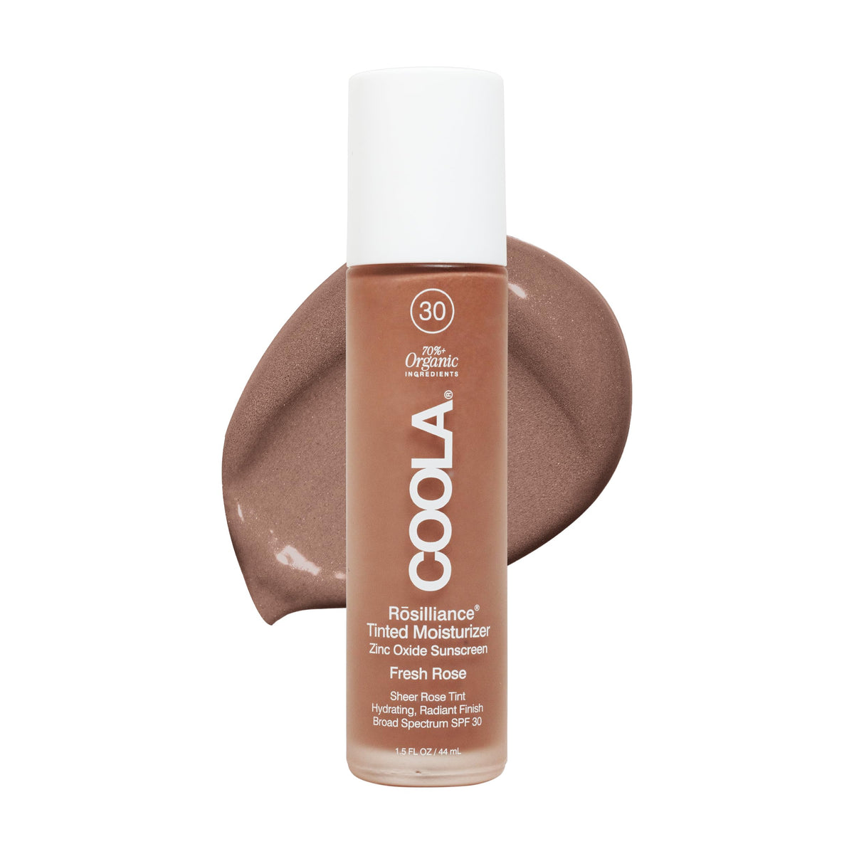 COOLA Organic Rosilliance Tinted Moisturizer with SPF 30, Dermatologist Tested, 1.5 FL Oz