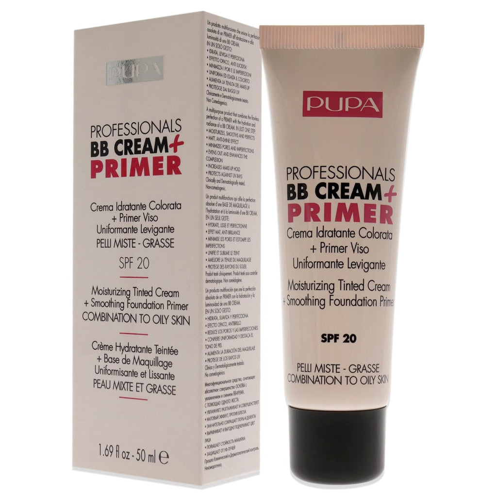 PUPA (Light-Medium) - Milano Professionals BB Cream + Primer, Combination - Oily Skin 50 ml