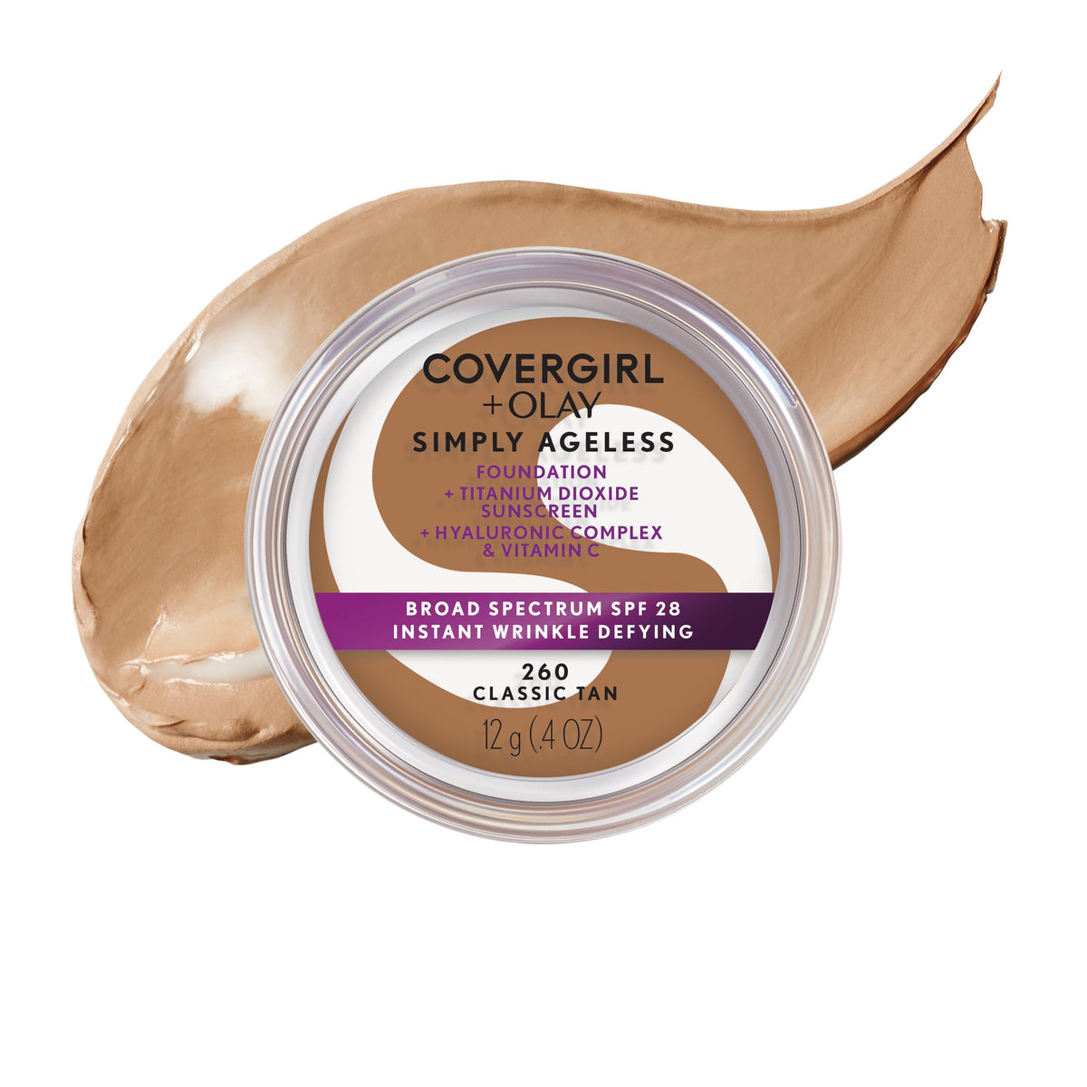 COVERGIRL & Olay Simply Ageless Instant Wrinkle-Defying Foundation, Creamy Natural 0.44 Fl Oz (Pack of 1)