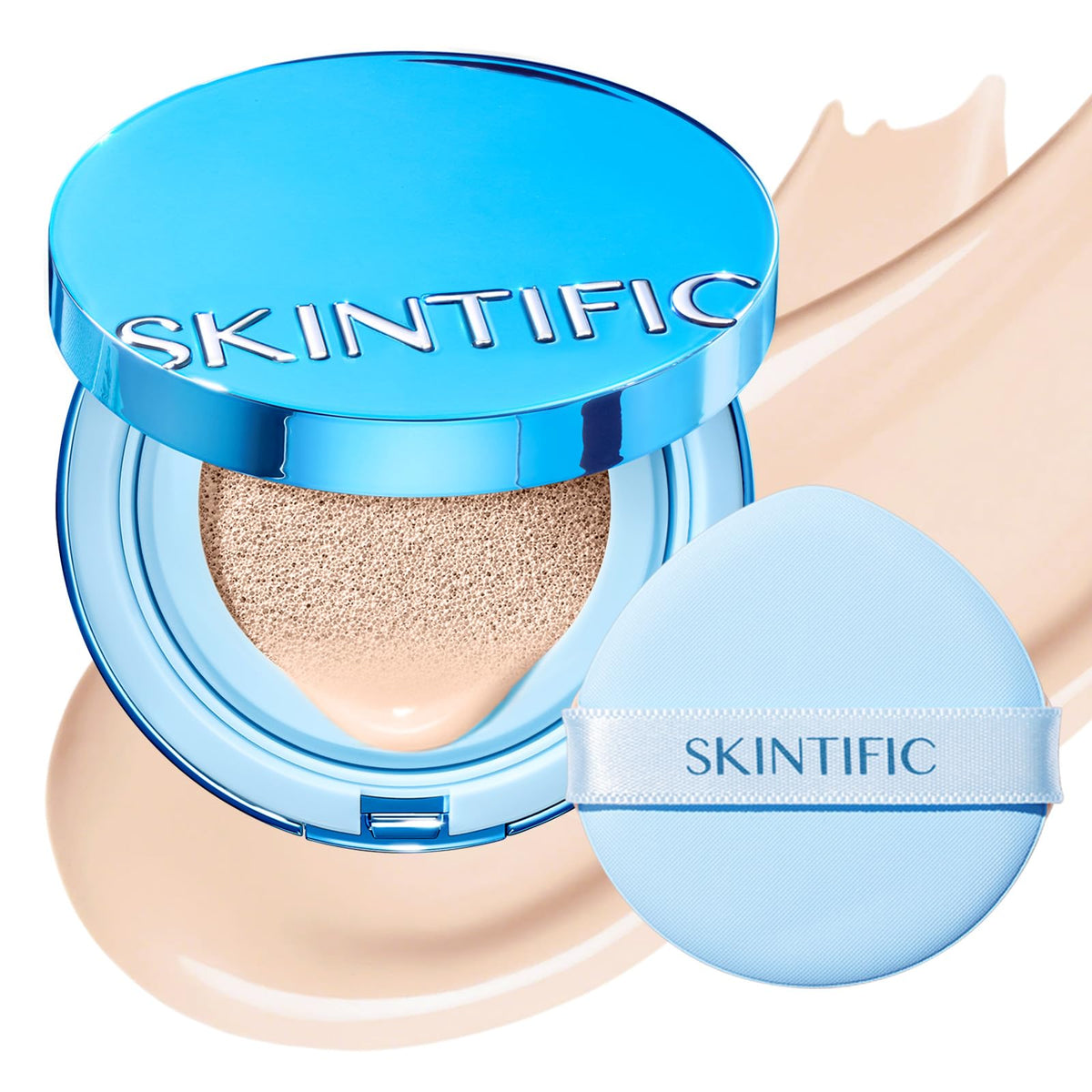 SKINTIFIC Velvet Matte Cushion Foundation Blue #02 Ivory