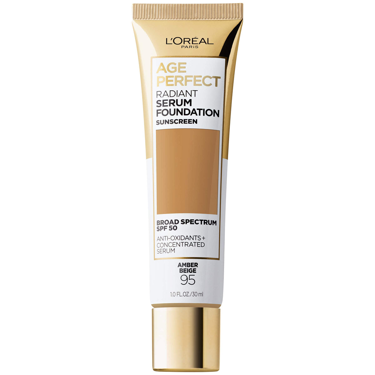 L'Oreal Paris Age Perfect Radiant Serum Foundation with SPF 50, Rose Ivory, 1 Ounce