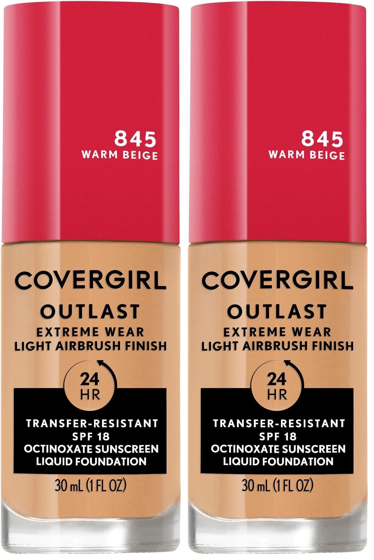 Covergirl Outlast Extreme Wear 3-in-1 Full Coverage Liquid Foundation, SPF 18 Sunscreen, Ivory, 1 Fl. Oz.
