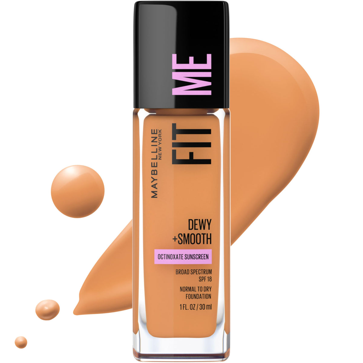 Maybelline Fit Me Dewy + Smooth Liquid Foundation Makeup, Classic Ivory, 1 Count (Packaging May Vary)