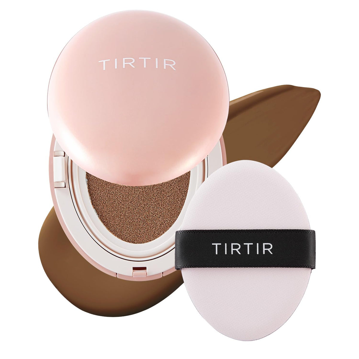 TIRTIR Mask Fit All Cover Pink Cushion Foundation | High coverage, Velvety Matte Finish, Lightweight, Flawless, Corrects Redness, Korean Cushion (#15C Fair Porcelain, Full Size, 0.63 Fl Oz)