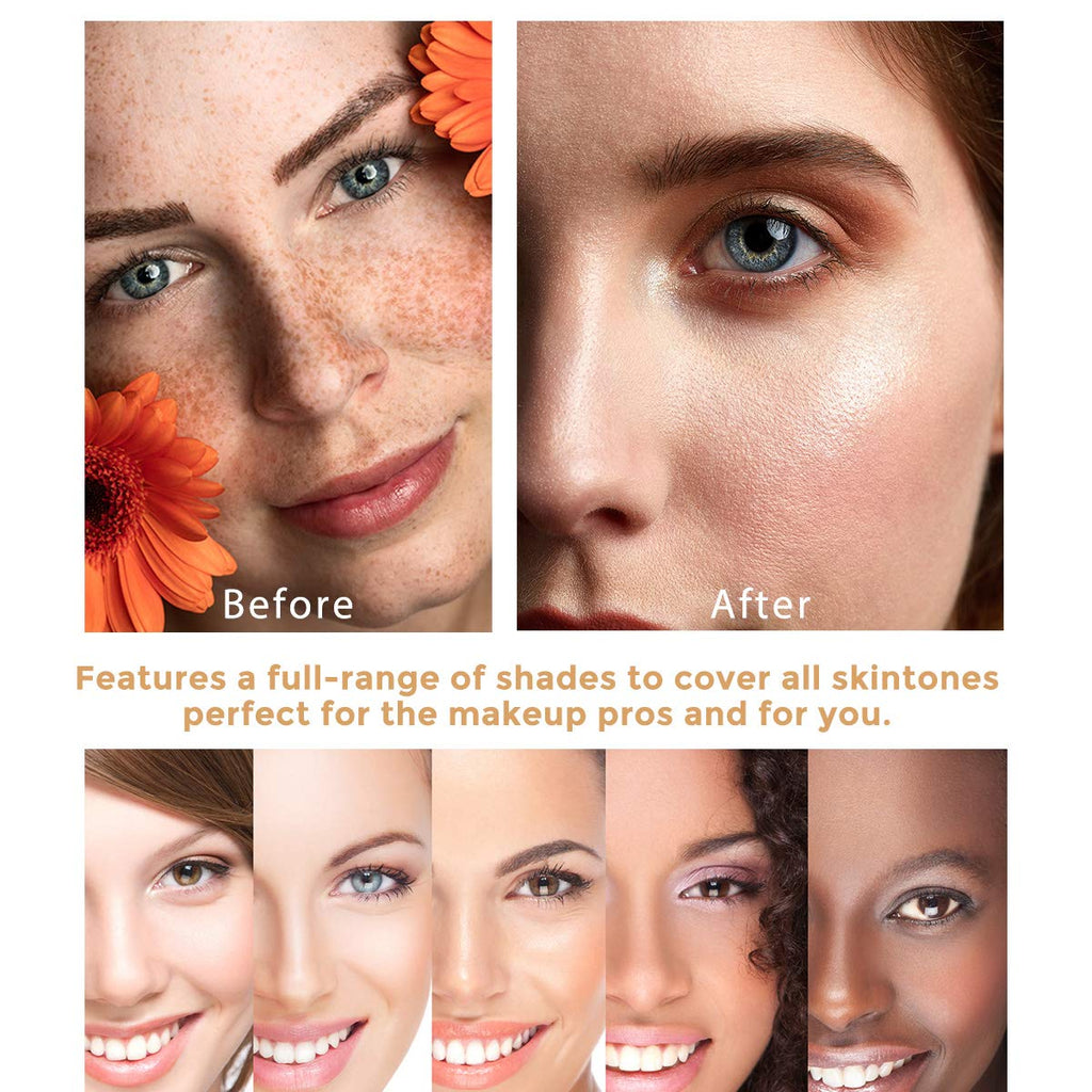 TLM Colour Changing Liquid Foundation Hides Wrinkles & Lines, BB Cream Makeup Base Concealer Cover Moisturizing Fluid for all Skin Tone SPF15, Pack of 2