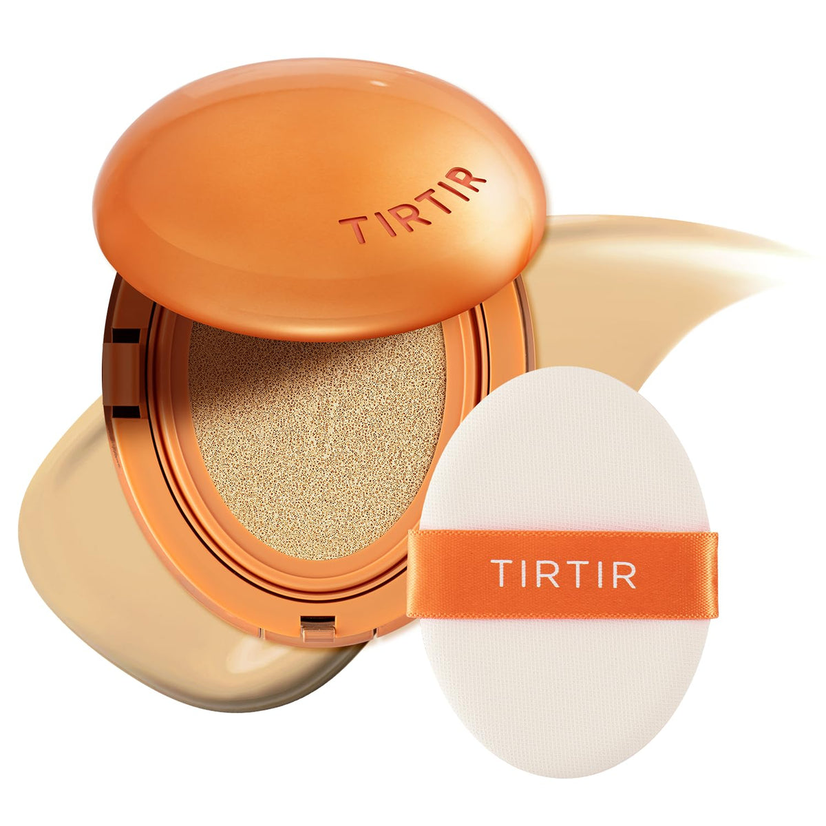 TIRTIR Mask Fit Ai Filter Cushion Foundation | AI-Like Semi-Matte Finish - Up to 72-Hour Medium to Full Coverage Korean BB Cushion Make up Beauty, #21N Ivory, 0.63 Fl Oz