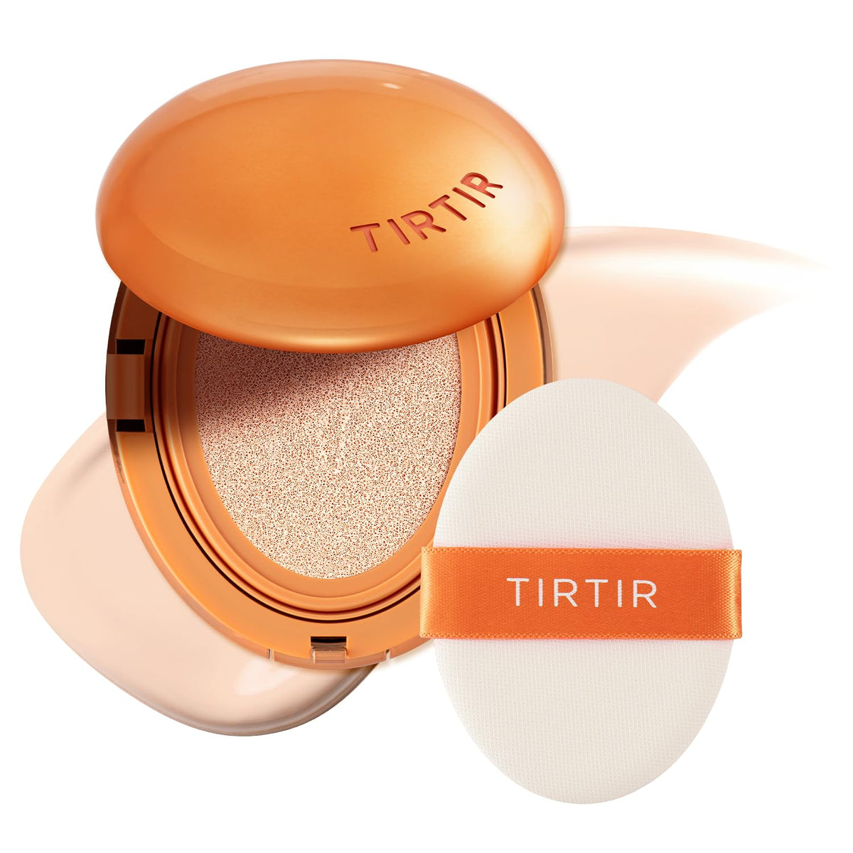 TIRTIR Mask Fit Ai Filter Cushion Foundation | AI-Like Semi-Matte Finish - Up to 72-Hour Medium to Full Coverage Korean BB Cushion Make up Beauty, #21N Ivory, 0.63 Fl Oz