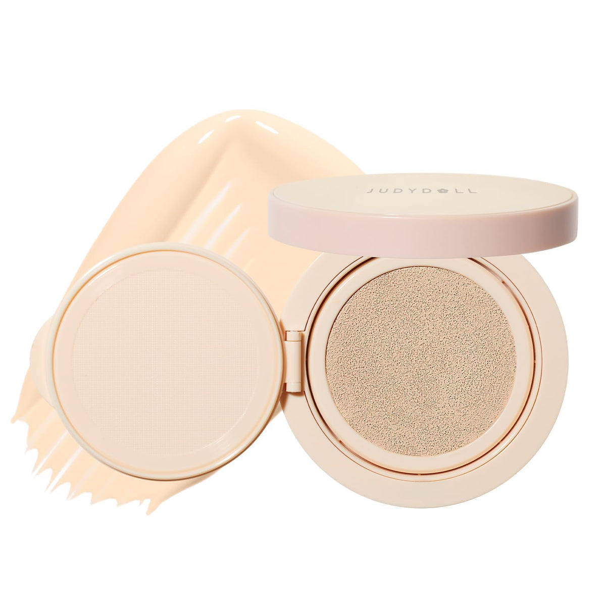 JUDYDILL Moisturizing Cushion Foundation- Hydrating with 80% Essence, Natural & Flawless Coverage, Dewy Finish, Concealing Power, Non-drying, Easy Application for Fair Skin Types (N10 Cool Fair Skin)