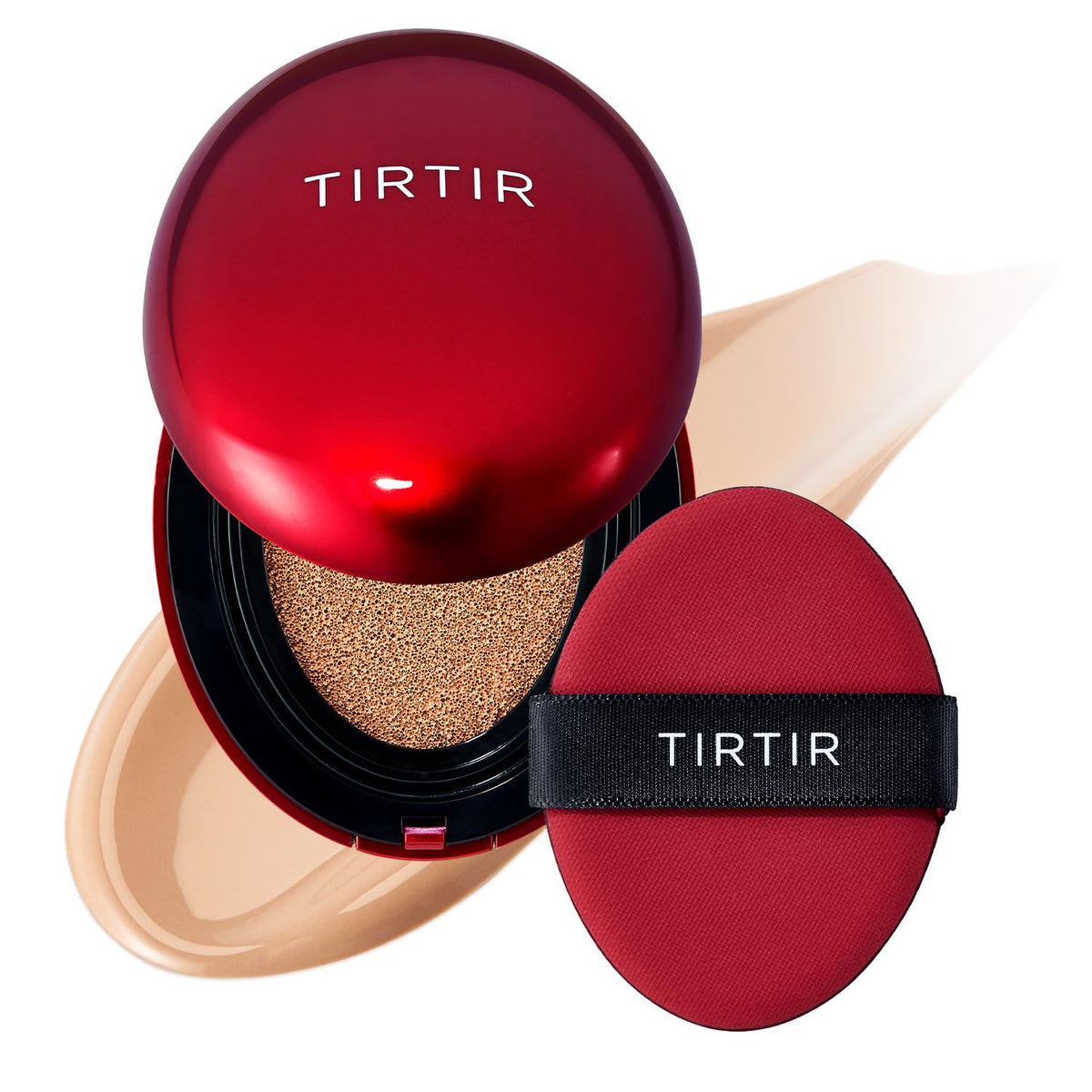 TIRTIR Mask Fit Red Cushion Foundation | Full coverage, Weightless, Skin fit, Satin Glow Finish, Korean Makeup BB Foundation, beauty, Tattoo cover up, Buildable (#21N Ivory, 0.63 Fl Oz)