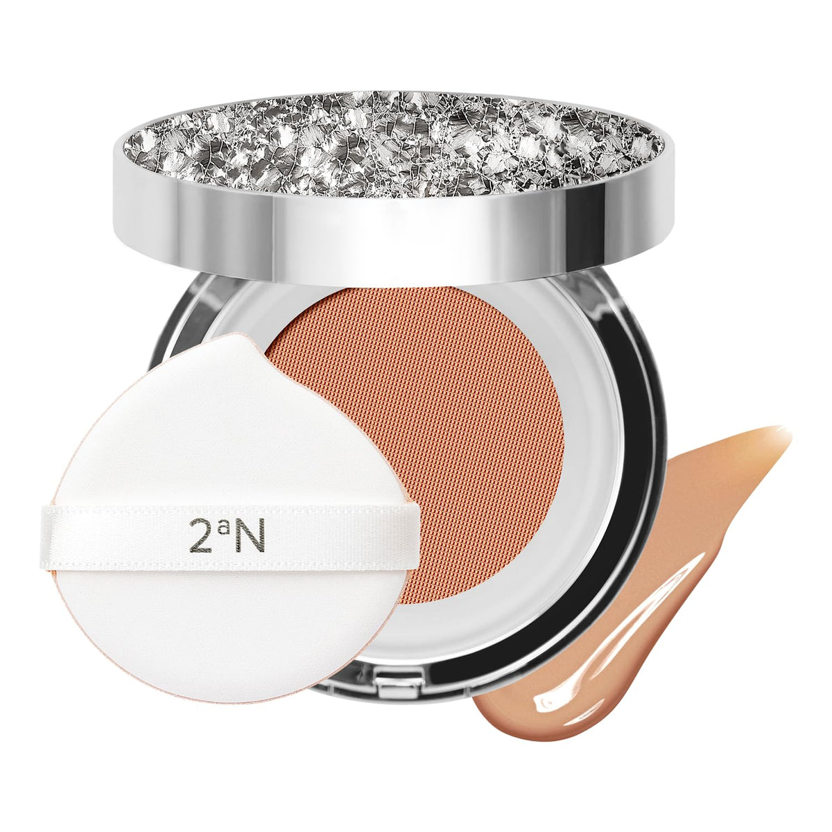 2aN Gleaming Tension Cushion Foundation Pact #27 Soft Amber, Korean Cushion Foundation Makeup, Lightweight & Buildable Coverage with Ceramides and Centella Asiatica (0.45 oz)