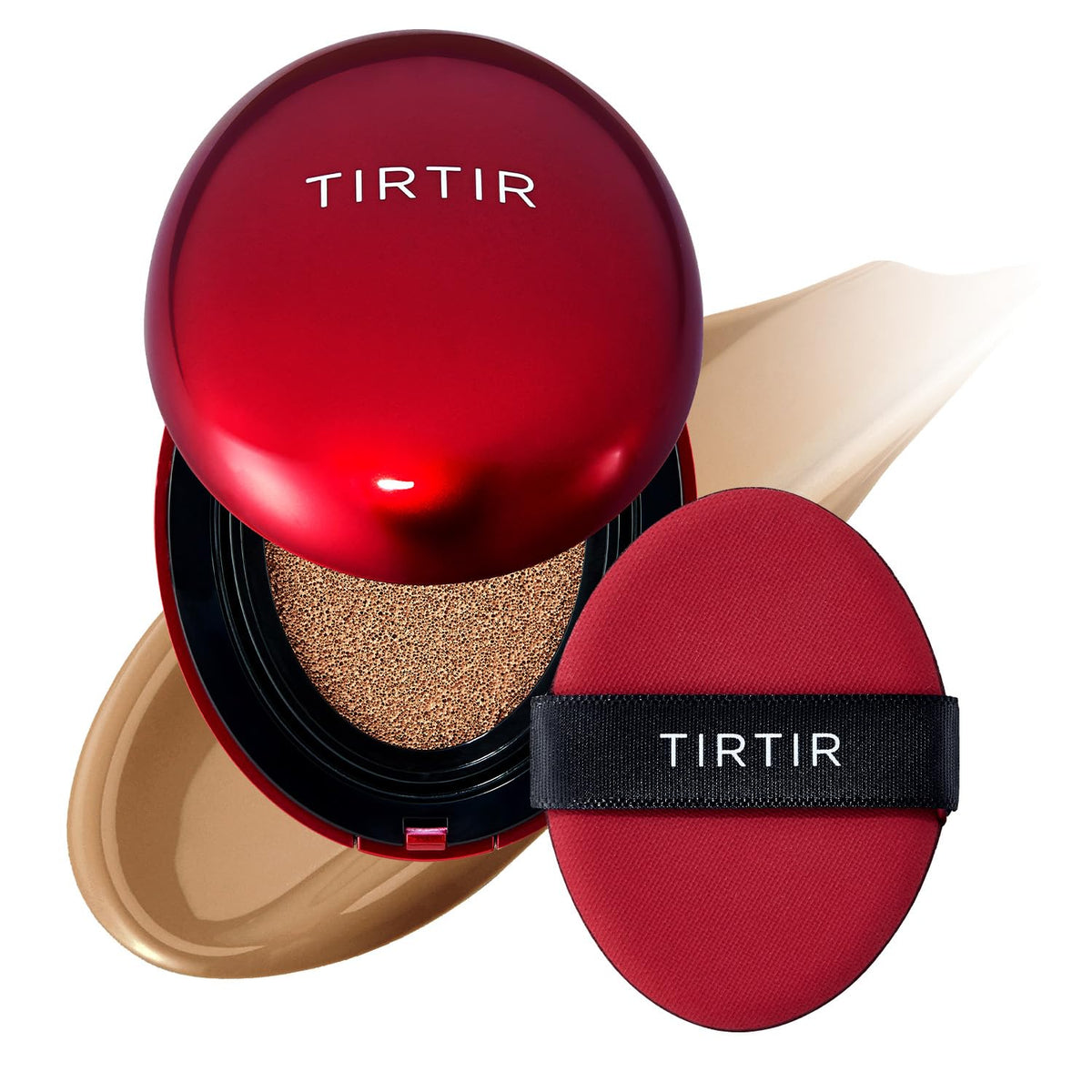 TIRTIR Mask Fit Red Cushion Foundation | Full coverage, Weightless, Skin fit, Satin Glow Finish, Korean Makeup BB Foundation, beauty, Tattoo cover up, Buildable (#21N Ivory, 0.63 Fl Oz)