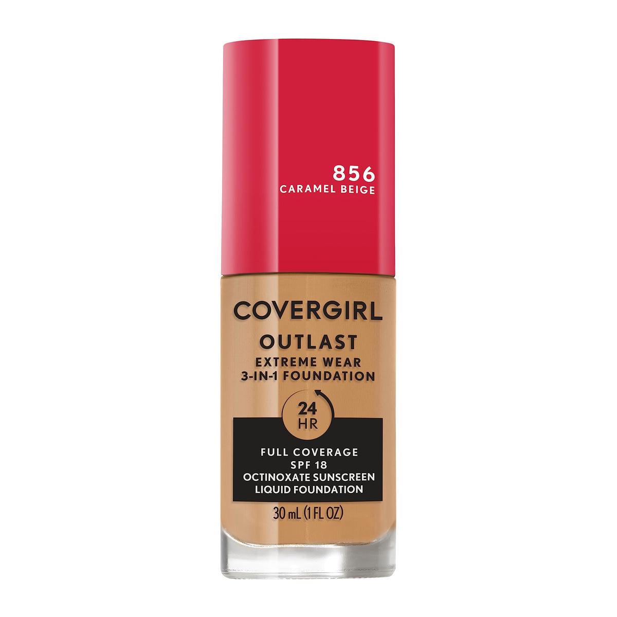 Covergirl Outlast Extreme Wear 3-in-1 Full Coverage Liquid Foundation, SPF 18 Sunscreen, Ivory, 1 Fl. Oz.