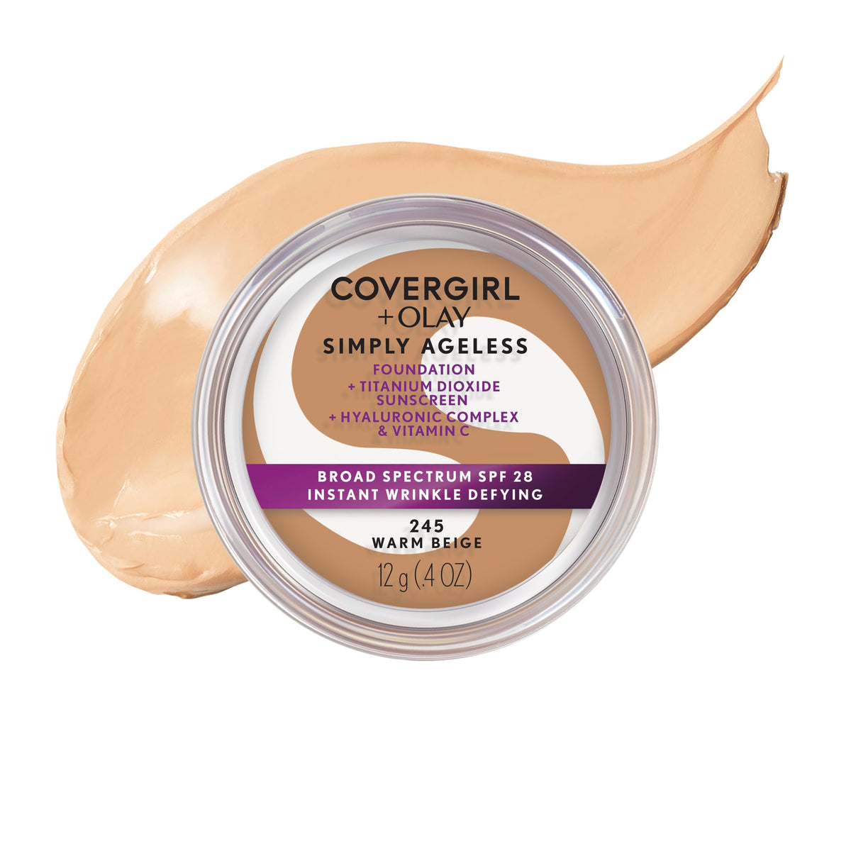 COVERGIRL & Olay Simply Ageless Instant Wrinkle-Defying Foundation, Creamy Natural 0.44 Fl Oz (Pack of 1)
