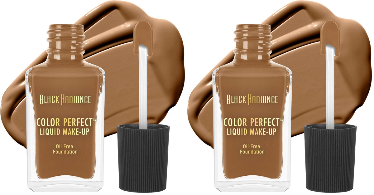 Black Radiance Color Perfect Liquid Full Coverage Foundation Makeup, Toffee, 1 Ounce