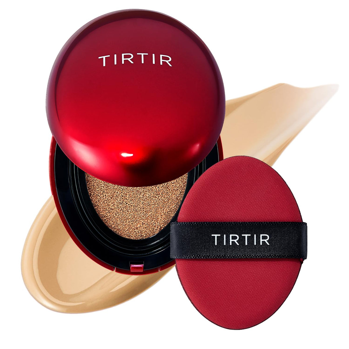 TIRTIR Mask Fit Red Cushion Foundation | Full coverage, Weightless, Skin fit, Satin Glow Finish, Korean Makeup BB Foundation, beauty, Tattoo cover up, Buildable (#21N Ivory, 0.63 Fl Oz)