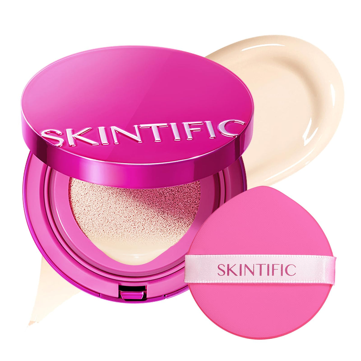 SKINTIFIC Pink Cushion Foundation Natural Glow 02 Ivory