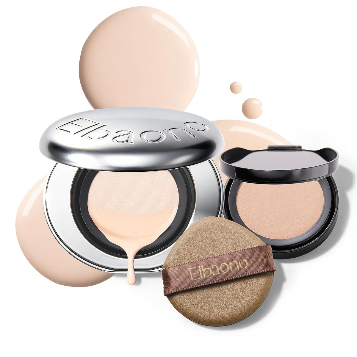 Korean Cushion Foundation Compact with Refill, Skincare-Infused Collagen Face Makeup, Radiant Lightweight Buildable Coverage, #23 Natural White