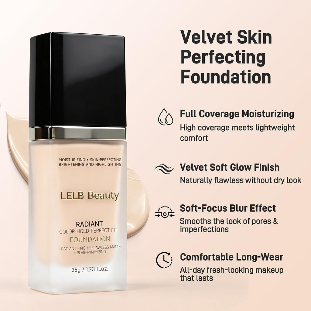 Matte Foundation For Oily Skin Full Coverage Lightweight Face Makeup 1.23oz