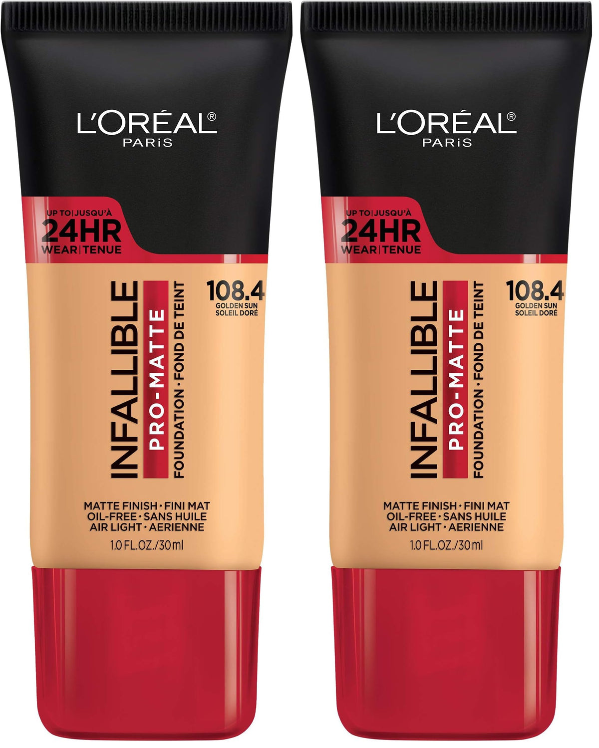 L'Oreal Paris Cosmetics Makeup Infallible Pro-Matte Liquid Longwear Foundation, Shell Beige, 1 fl oz.