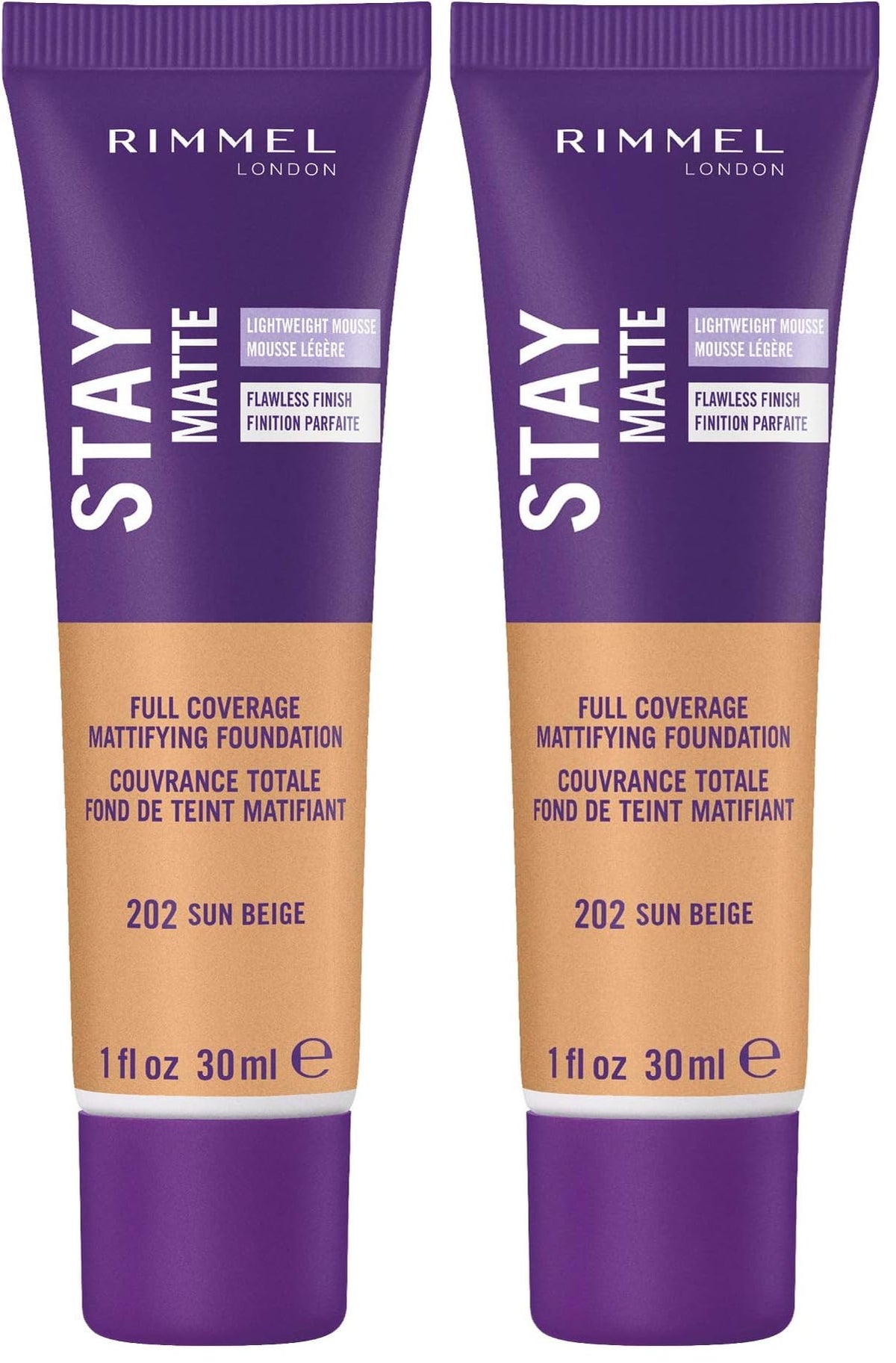 Rimmel London Stay Matte Liquid Mousse - 200 Soft Beige - Foundation, Lightweight, Shine Control, Oil-Free, 1oz