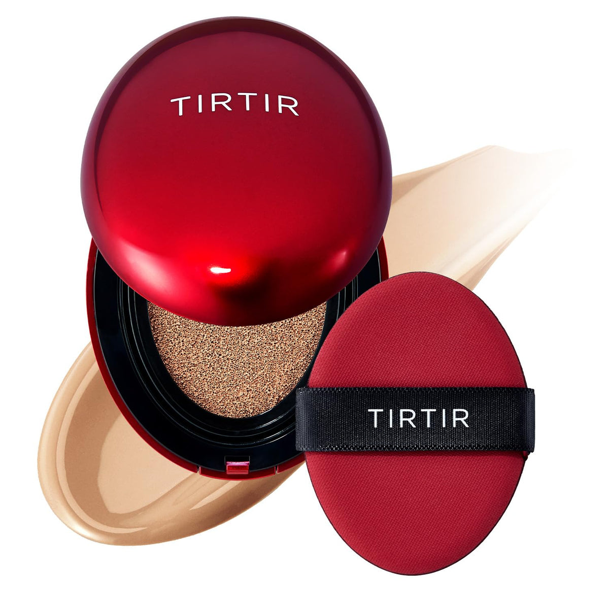 TIRTIR Mask Fit Red Cushion Foundation | Full coverage, Weightless, Skin fit, Satin Glow Finish, Korean Makeup BB Foundation, beauty, Tattoo cover up, Buildable (#21N Ivory, 0.63 Fl Oz)