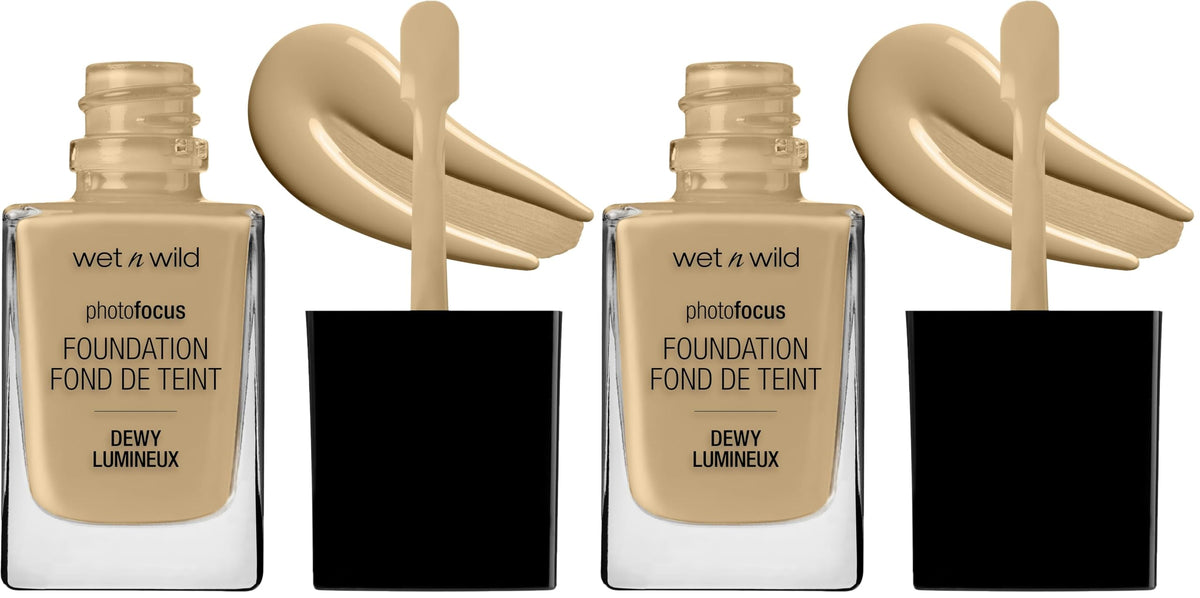 wet n wild Photo Focus Dewy Liquid Foundation Makeup, Soft Beige (Packaging May vary)