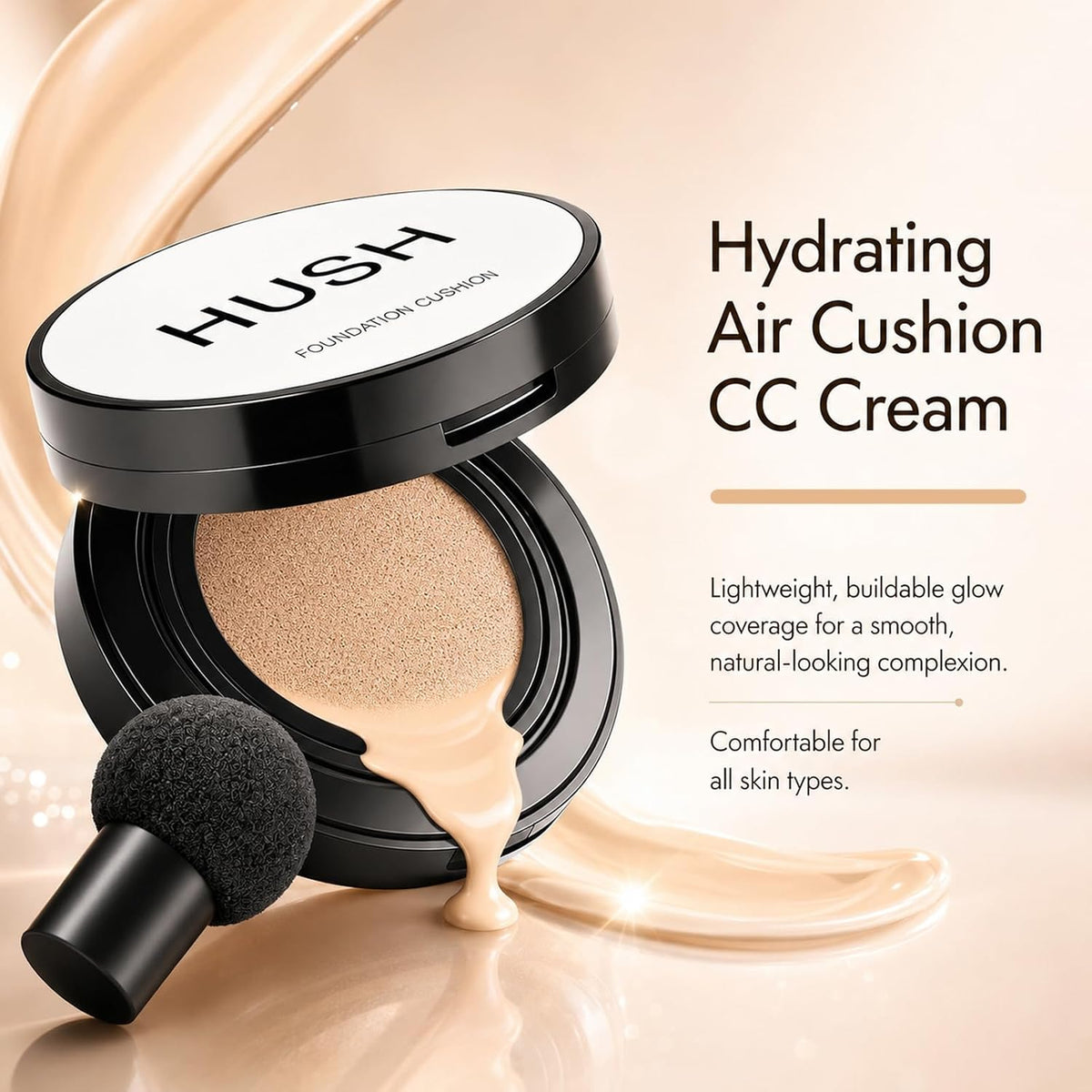 Perfect Cushion Foundation No.23 Natural Beige for Light with Neutral Skin Tone，Cosmetic Glow Foundation，Air Cushion CC Cream - Easy Application for All Skin Types
