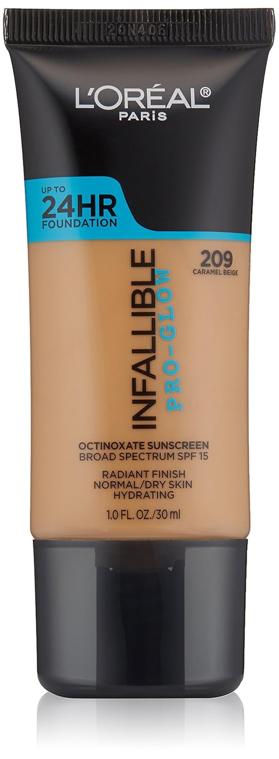 L'Oreal Paris Makeup Infallible Up to 24HR Pro-Glow Foundation, Creamy Natural, 1 fl oz.