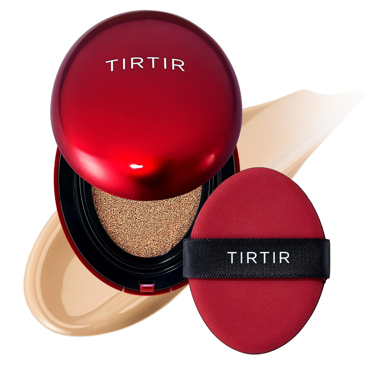 TIRTIR Mask Fit Red Cushion Foundation | Full coverage, Weightless, Skin fit, Satin Glow Finish, Korean Makeup BB Foundation, beauty, Tattoo cover up, Buildable (#23N Sand, 0.63 Fl Oz)