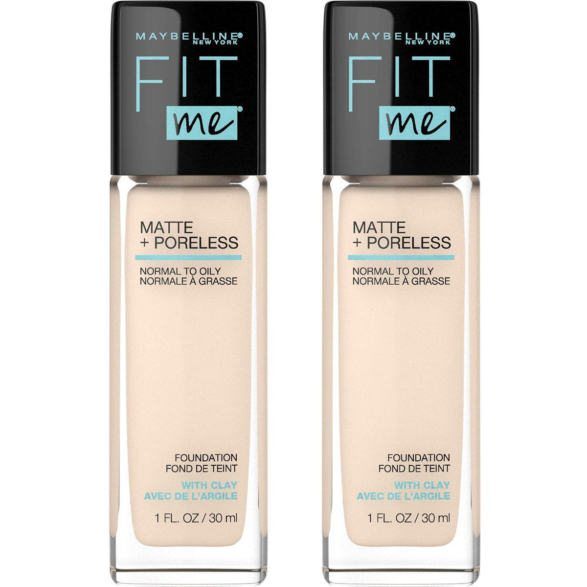 Maybelline Fit Me Matte + Poreless Liquid Oil-Free Foundation Makeup, Coconut, 1 Count (Packaging May Vary)