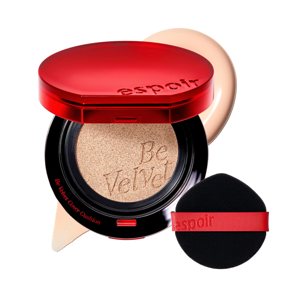 ESPOIR Be Velvet Cushion Foundation #23 Beige | Quick and Easy Coverage with Long-lasting Color by Zero Oxidation, Velvety Smooth Finish & Lightweight Formula, Vegan, Korean Makeup, 0.46 oz