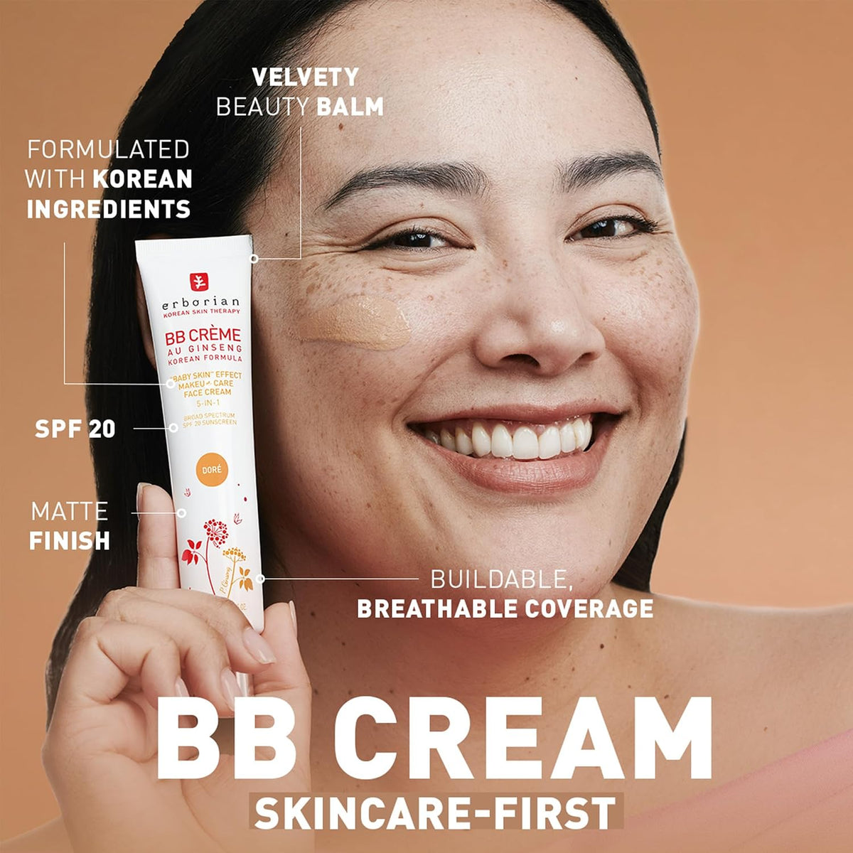 Erborian BB Cream SPF 20, Tone-Evening, Korean Skincare Makeup Hybrid
