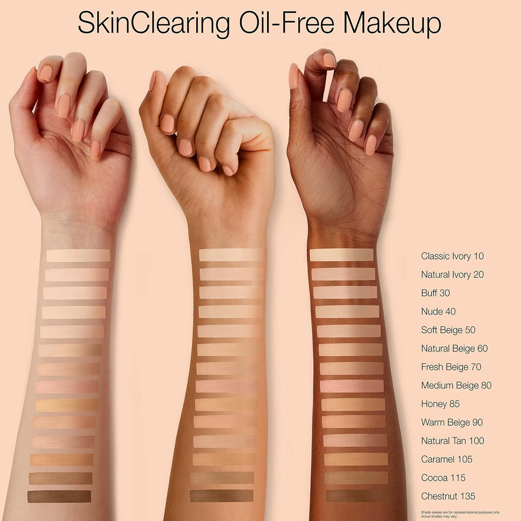 Neutrogena SkinClearing Liquid Foundation, 80 Medium Beige, 1 fl oz