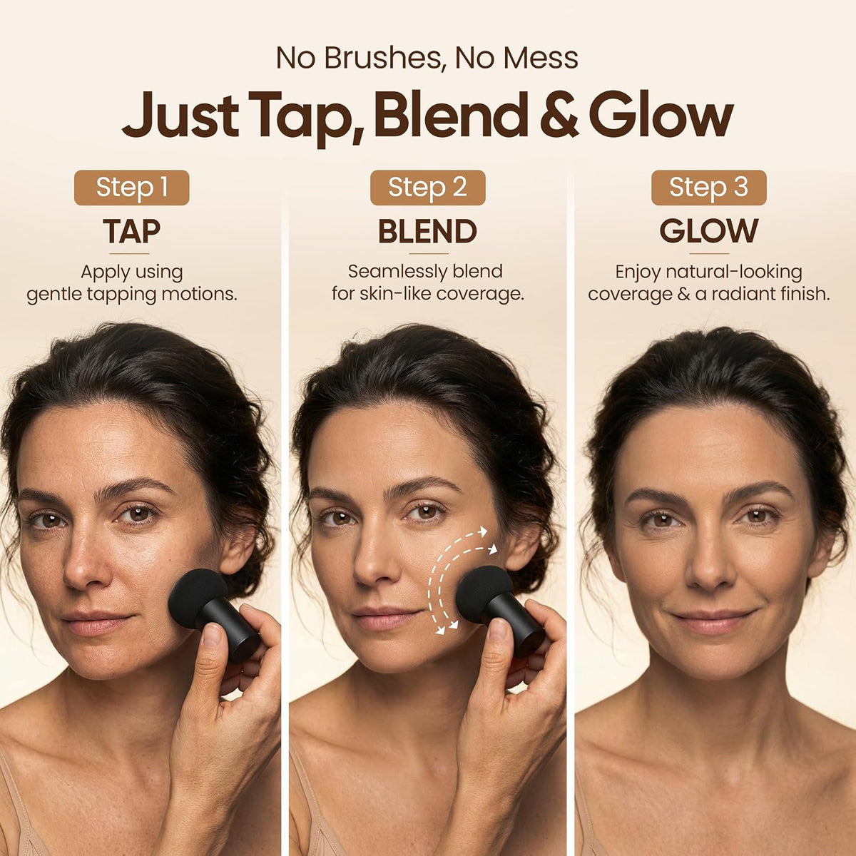 LUVIE Glow Foundation for Mature Skin - Cushion Foundation - Warm