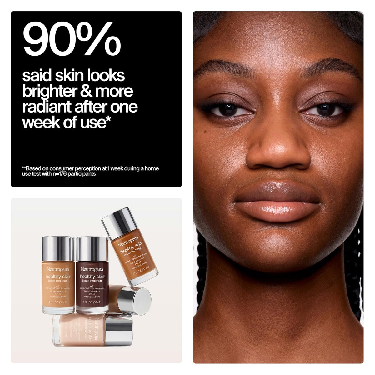 Neutrogena Healthy Skin Liquid Foundation Makeup, Soft Beige 350C, 1 fl. oz