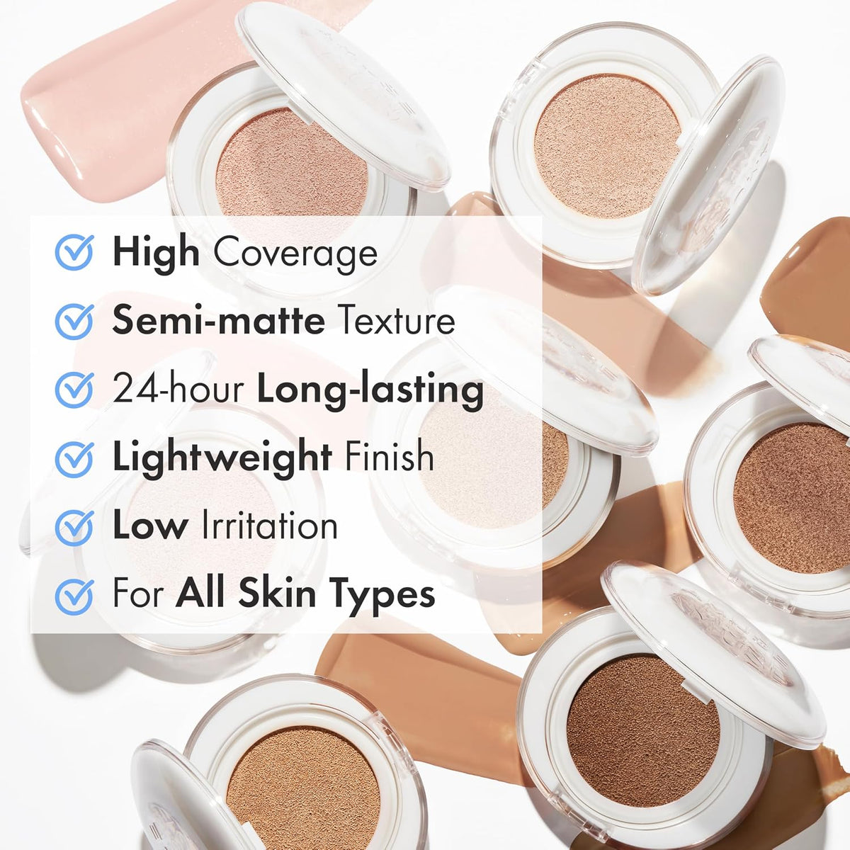 AMUSE SEOUL Ceramic Skin Perfector Cushion Foundation (02 VANILLA), Flawless Coverage, Semi Matte Glow, Long Lasting, Lightweight Satin Finish, Vegan, Korean Beauty Makeup (15g)
