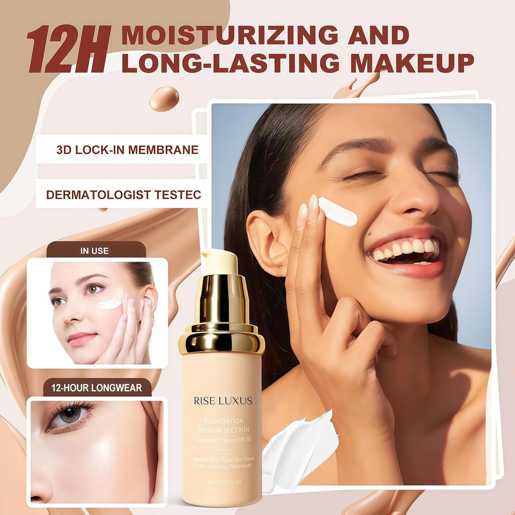 Ultrablend 4 In 1 Foundation, 2025 New Upgrade Match Skin Color Changed Foundation Liquid With Spf 50,Glowing Hydrating, Waterproof for Makeup