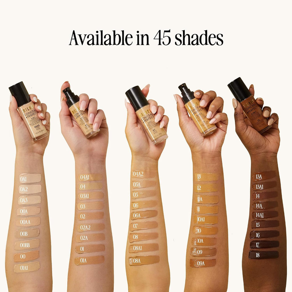 Milani Conceal + Perfect Liquid Foundation Makeup - Light Beige, 1 Fl. Oz