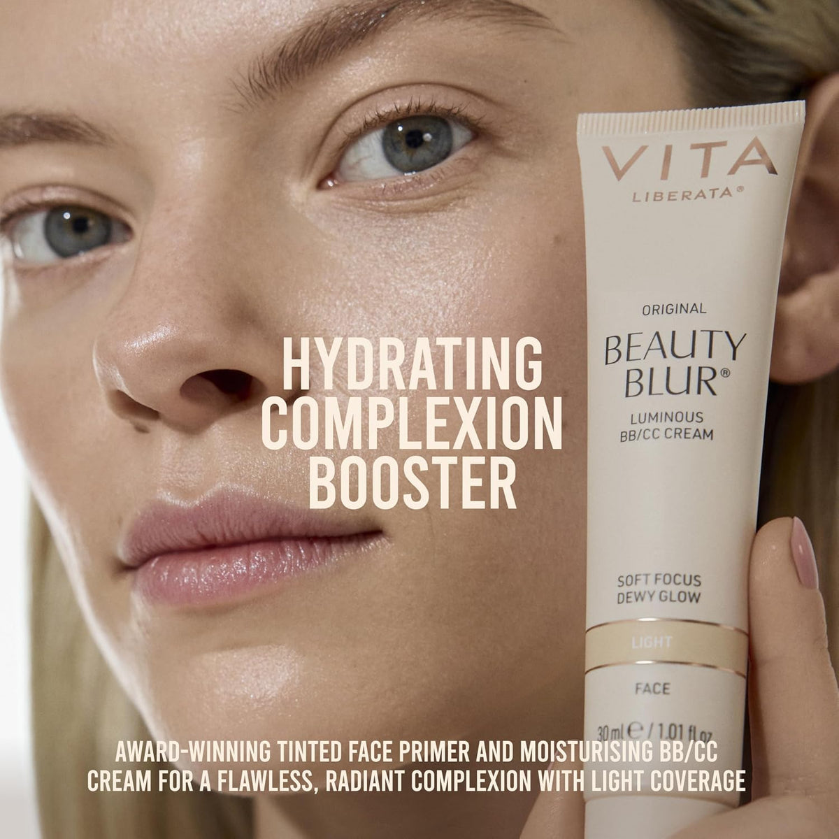 Vita Liberata Beauty Blur Face - Light, BB Cream, Hydrating Skin Finish, Radiant Glow & Flawless Complexion, 1.01 fl oz