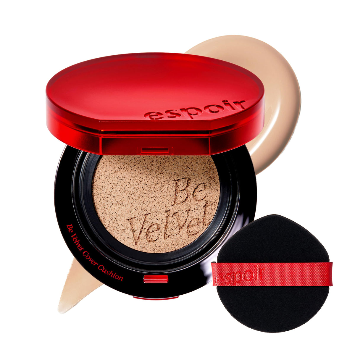 ESPOIR Be Velvet Cushion Foundation #23 Beige | Quick and Easy Coverage with Long-lasting Color by Zero Oxidation, Velvety Smooth Finish & Lightweight Formula, Vegan, Korean Makeup, 0.46 oz