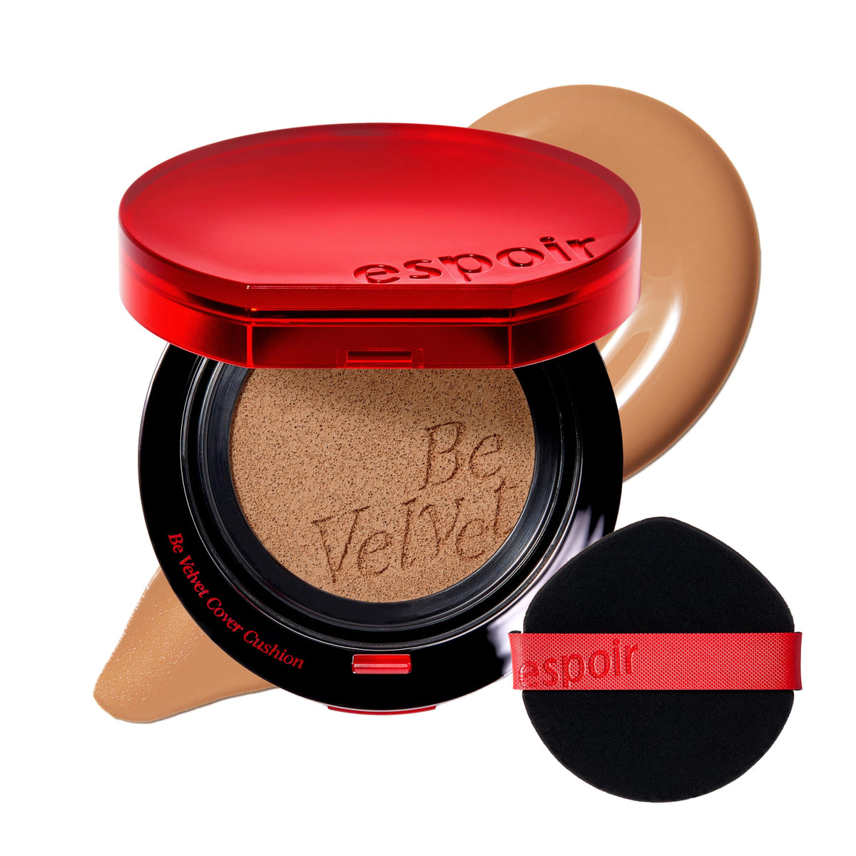 ESPOIR Be Velvet Cushion Foundation #23 Beige | Quick and Easy Coverage with Long-lasting Color by Zero Oxidation, Velvety Smooth Finish & Lightweight Formula, Vegan, Korean Makeup, 0.46 oz
