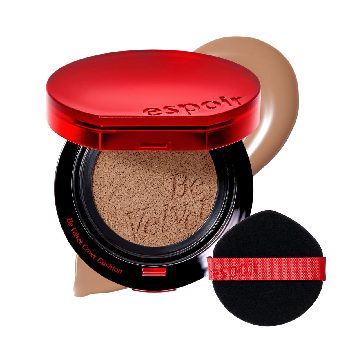 ESPOIR Be Velvet Cushion Foundation #23 Beige | Quick and Easy Coverage with Long-lasting Color by Zero Oxidation, Velvety Smooth Finish & Lightweight Formula, Vegan, Korean Makeup, 0.46 oz
